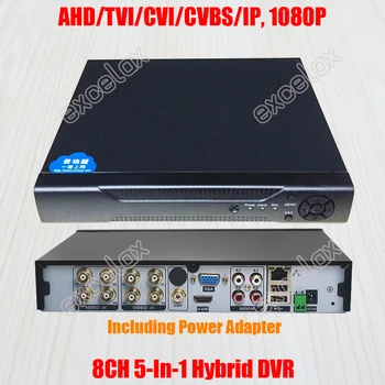 8CH 5-En-1 IP HD AHD TVI CVI CVBS 960H Cámara Analógica HVR 1080P 4MP 3MP 2MP DVR P2P Audio ONVIF compatible con HDMI 1x HDD