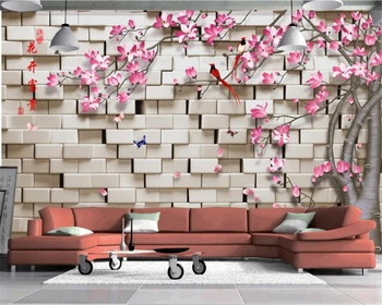Beibehang 3D de la Pared de Flores de papel Floral de la Flor de la Orquídea de la foto de fondo de pantalla de Pintura en la Pared de la Sala del Dormitorio de TV de Fondo fondo de pantalla