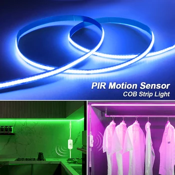 Sensor de Movimiento PIR de la MAZORCA LED de la Luz de Tira 24V 320LEDs/m Adhesivo Led de Cinta Automático ON/OFF de la Cinta Flexible para el Armario de Cocina de la Iluminación