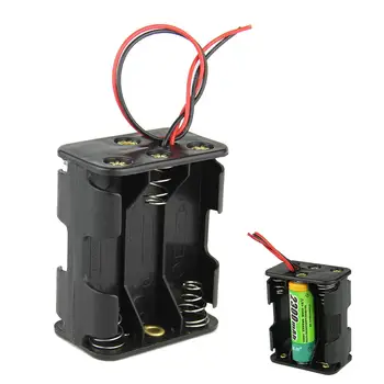 La Batería de Tamaño AA de la Caja de Almacenamiento Caso de que el Titular Lleva Con 6 Ranuras de Contenedor de bolsas de BRICOLAJE Estándar de Carga de las Baterías de 6 x AA 1.5 V batería
