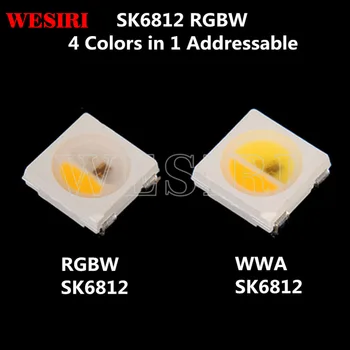 10~1000pcs SK6812 (similares con WS2812B) Color 4 en 1 LED RGBW de la ACADEMIA RGB(naturaleza/cálido/blanco) Píxeles Chip LED 5050 SMD DC5V