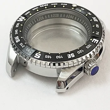 Reloj Mods Partes Sólidas 43.77 mm de Acero Inoxidable de la caja del Reloj de Cristal de Zafiro Adecuado Para NH35/36 Movimiento 20Bar Impermeable