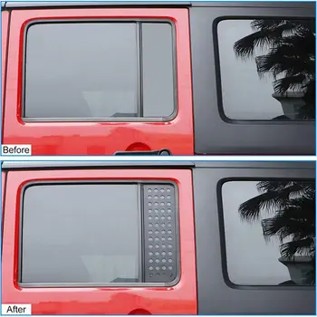 Posterior del coche de la Puerta de Cristal de la Ventana de la Cubierta del Panel de ajuste para el Jeep Wrangler JK & Ilimitado de 4 Puertas 2007-2017 Negro