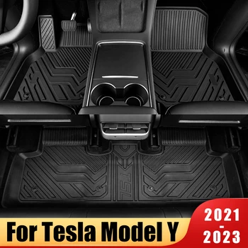 Coche Estera en el Piso Para el Tesla Model S 2021 2022 2023 Accesorios Custom Auto Almohadilla del Pie de Automóviles Alfombra Cubierta Interior Floorliner TPE