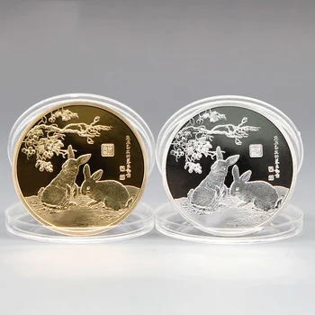 Nueva 2023 Año Nuevo La Medalla Conmemorativa De La Zodíaco Chino De La Suerte De Monedas De Oro