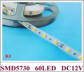 la no-prenda impermeable IP20 SMD 5730 LED de luz de tira flexible de la tira suave tira de DC12V SMD5730 60led/M 10M/roll el CE ROHS de 100M/lote