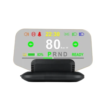 Coche HUD Headup-Pantalla LED de GPS Velocidad de Reloj Calibre de Parabrisas Proyector Alarma de la velocidad excesiva Fatiga de Conducción Recordatorio Modelo 3