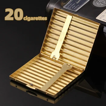 Especial de Cobre, en Caso de Cigarrillos para 70mm Corto enrollados a Mano Cigarrillo Portátil de cartón Corrugado de 20 Cigarrillos Sostenedor de la Caja de Herramientas de Fumar
