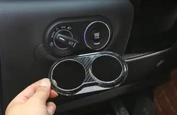 De Fibra de carbono de Estilo Plástico ABS Para Maserati Levante 2016 Coche-Estilo Interruptor de los Faros Marco de Cubierta de la Moldura de la etiqueta Engomada