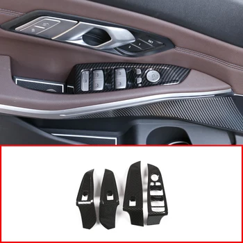 Para BMW Serie 3 G20 G28 2019-2020 de la Mano Izquierda de la Unidad de ABS de Fibra de Carbono del Coche de elevador de Ventana Marco del Botón Recortar de los Accesorios del Coche de interior