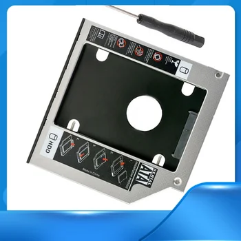 9.5 mm 2º SSD SATA HDD Unidad de disco Duro de la Bandeja de Caddy Adaptador para Dell Inspiron 15 5566 5567 7537 17 5767