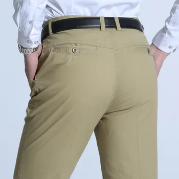 Venta caliente de la Marca Casual Hombres Pantalones Clásicos de la Moda Slim Fit Vestido de tv de Traje para Hombre Pantalones Formales Negocio de la Ropa de Algodón para hombres