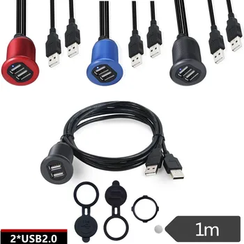 Luz LED Usb cables de Extensión Para Car Audio equipos de sonido - 2Metre Longitud Con Soporte de Montaje 1m ；
