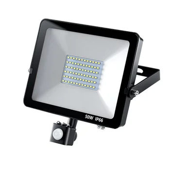 Luz de Seguridad LED con Sensor de Movimiento Ajustable de detección de Movimiento del Reflector de 30W 50W 6500K IP65 al aire libre Impermeable de la Luz de Patio