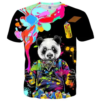 El ocio de los aborígenes de los animales, el panda gigante de la impresión en 3d unisex camiseta de estilo de la calle camisa de los hombres de hip-hop de la diversión patrón de la parte superior