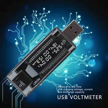 El vatímetro USB Probador del Voltímetro Amperímetro de Potencia / Capacidad / Móvil de Alimentación de la Herramienta de Pruebas para Cargadores de Pared Medidor de Potencia