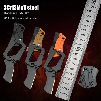 EDC Deformación Mecánica Cuchillos Clave Collar de Cortador de Caja al aire libre de Bolsillo Cuchillo Plegable Mini