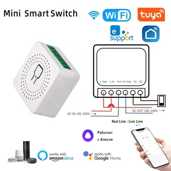 Nuevo Wifi/ZigBee Mini Smart Switch DE 16 de BRICOLAJE, los Interruptores de la Luz 2 Forma Inalámbrica Smart Home con la Tuya la Vida Inteligente Alexa Alice Google