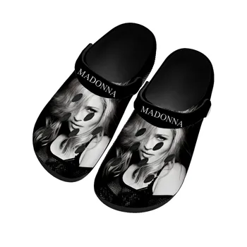 Madonna pop cantante de rock discoteca Casa Zuecos Personalizado de Agua para Hombre Zapatos de Mujer Adolescente Zapatos Zuecos Transpirable Playa Agujero Negro Zapatillas