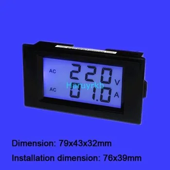 Digital de la CA de 300V 100A Azul Lcd de Doble Panel Voltios Amperios Medidor de Combo +CT Transformador de Corriente (Shunt) No Necesita Alimentación 110V 220V
