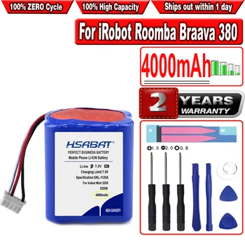 HSABAT 4000mAh de la Batería para iRobot Roomba Braava 380 y 380T / Menta 5200 / Menta 5200c