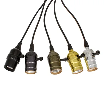 1.2 M Cable de Alimentación lámpara Colgante de Cables de E26 E27 Titular de la Lámpara con Interruptor de Cable de la Bombilla de Edison Zócalo de Cable de Cable