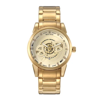 De moda de lujo del reloj de los hombres mecánicos automáticos de los hombres reloj único calado reloj para hombres Clásico Impermeable reloj Reloj masculino