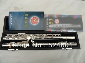 Xinghai Profesional de los Estudiantes de la Serie 16 Agujeros Plus E Tecla Split Obturador plateado de la Flauta, Instrumento de Envío Gratis Con el Caso
