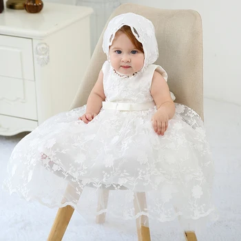 HAPPYPLUS Maxi Vintage Vestido de Bautizo para Niña Bebé de Encaje de la Mitad de Cumpleaños de Niña de 2 Años Bautismal Conjunto Bebé Vestido de Vestidos de