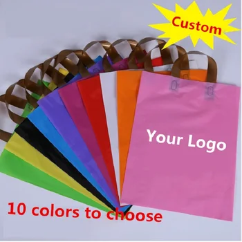 500pcs/lot de Alta calidad Personalizados Bolsas de plástico con el logotipo,las joyas de plástico de la bolsa de Embalaje de las Bolsas, de 15 colores a elegir