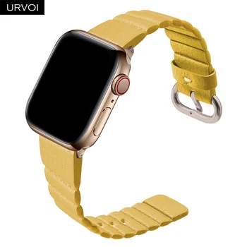 URVOI lazo de Cuero para apple watch de la serie ultra 8 7 6 SE 543 banda para el iwatch correa de cuero con hebilla de imán suave y cómodo