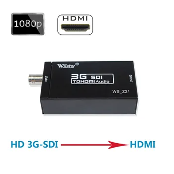 Wiistar Converter SDI BNC SDI a HDMI de Audio y Vídeo Convertidor Adaptador de Soporte HD 3G SDI Full HD 1080P de Alta Calidad