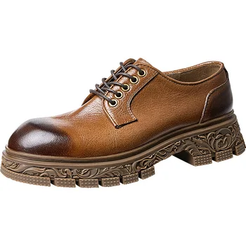 De Cuero genuino de los Hombres Zapatos Derby italiano Mocasines de Hombres de Negocios Casual Zapatos de cordones Hombres de Lujo de Oxford Zapatos Chaussure Homme