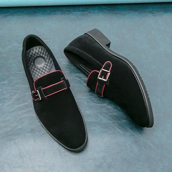 Verano Suede Zapatos de Cuero para los Hombres de Gran Tamaño Suave Mocasines Hombre Chaussures Homme Resbalón en los Zapatos de Vestir de los Hombres de Negocios de la Oficina de Zapatos