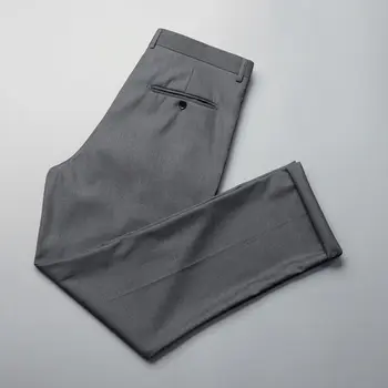 2023 Traje De Pantalones De Los Hombres De La Moda De La Sociedad Para Hombre Pantalones De Vestir Coreano Flojo Recta Pantalones Casuales Para Hombre De La Oficina De Pantalones Formales W29