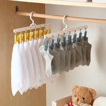 Tendedero de ropa, 8 Clips de Plástico ABS del Lavadero tendedero Calcetín Ropa de Percha para el Secado de las Toallas, los Sujetadores de Lencería y Ropa de Bebé